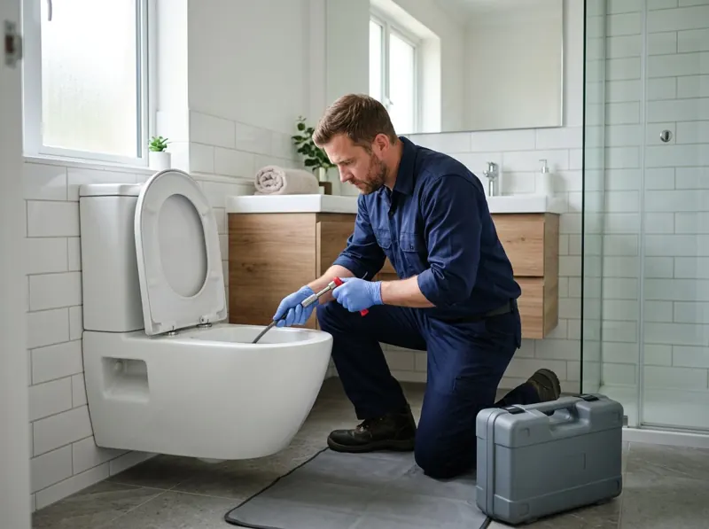 Atendimento emergencial de desentupimento de vaso sanitário em condomínio de Porto Alegre